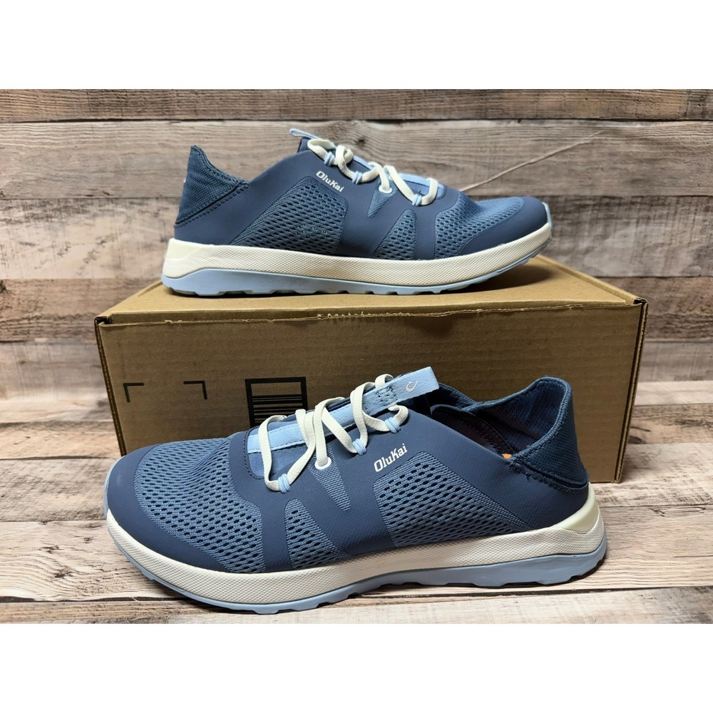 OluKai Huia Women's Sneaker in Vintage Blue/Sea Ice Size 10